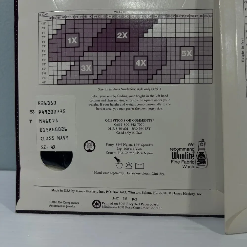 Hanes Fitting Pretty 3 Pair Queensize Size 4X Plus Pantyhose 770 Shapers